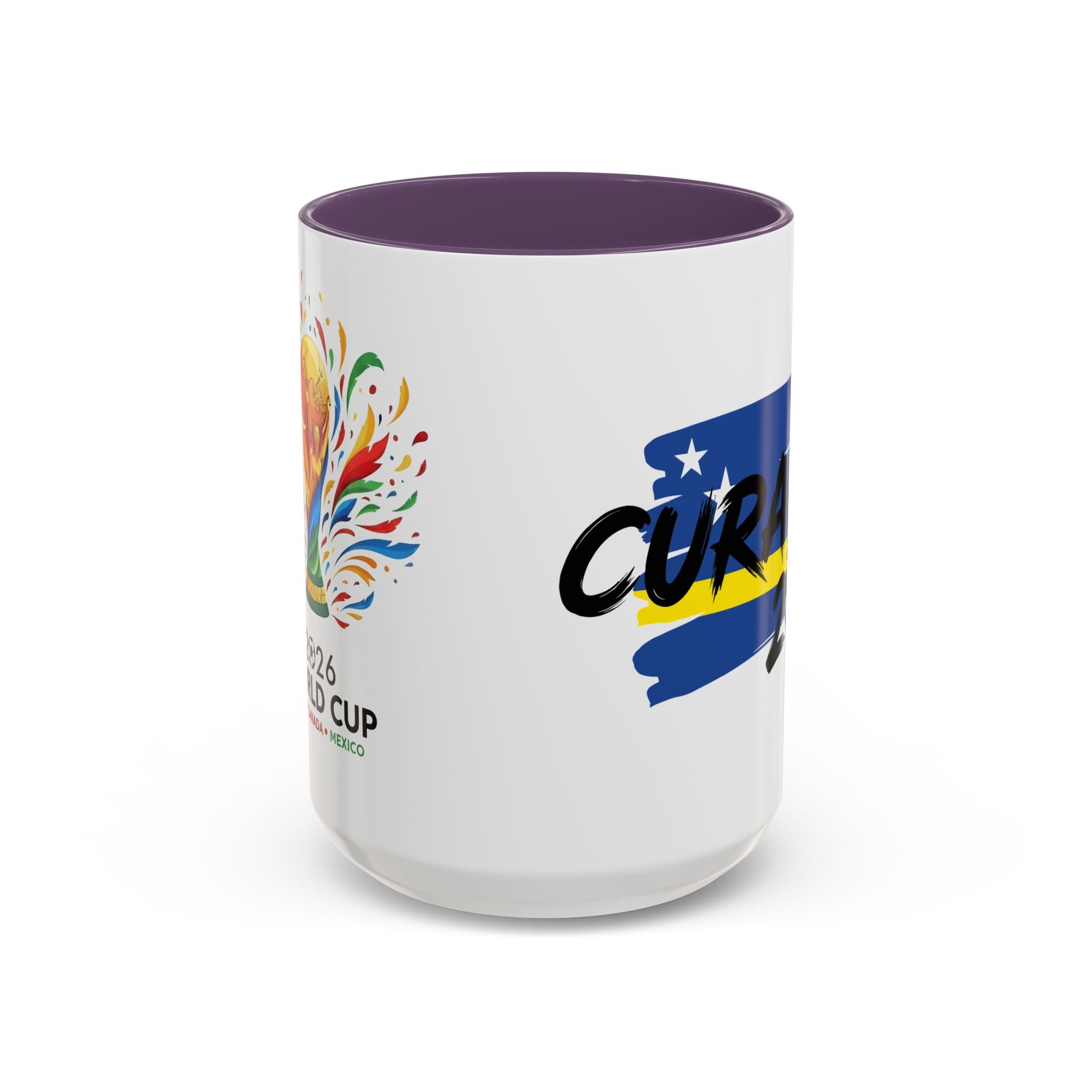 Curaçao 2026 Soccer Flag Accent Coffee Mug | 11oz 15oz,Soccer World Cup 2026, Gift For Dad