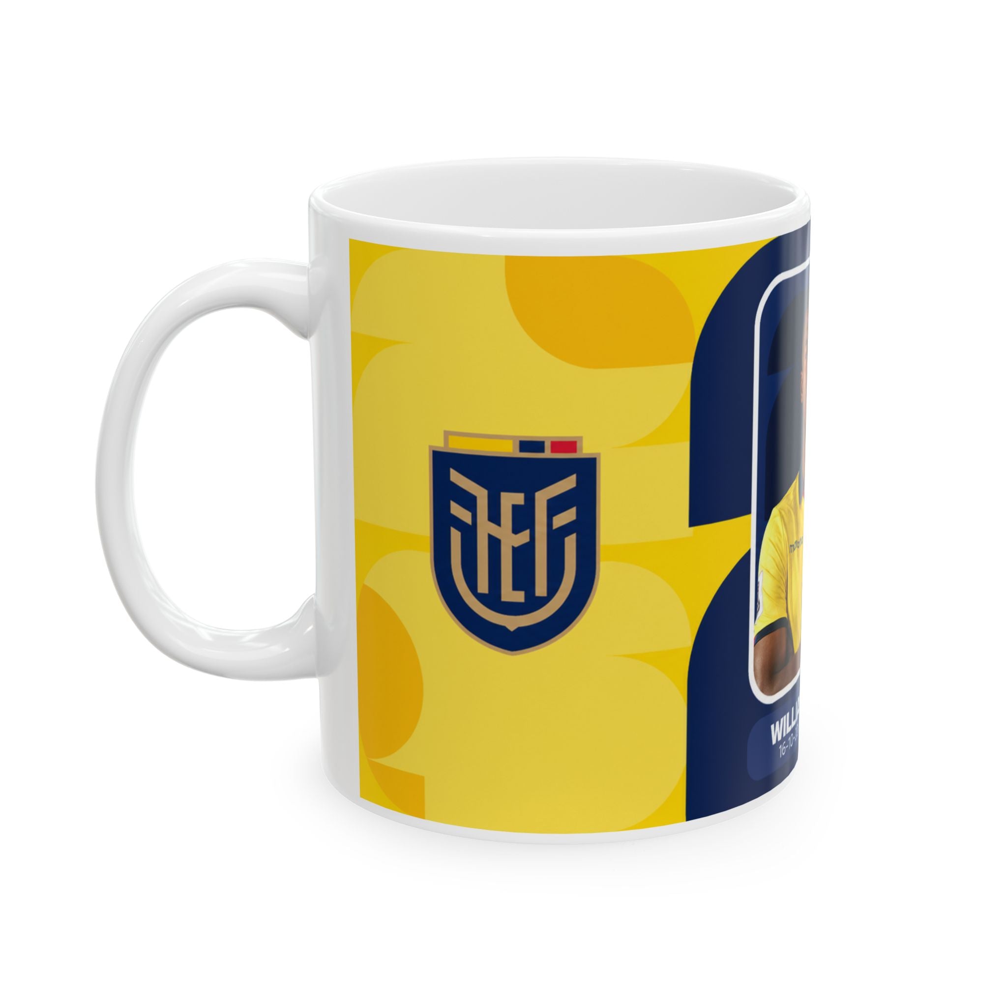 Ecuador William Pacho Soccer Player Mug — World Cup 2026 Mugs