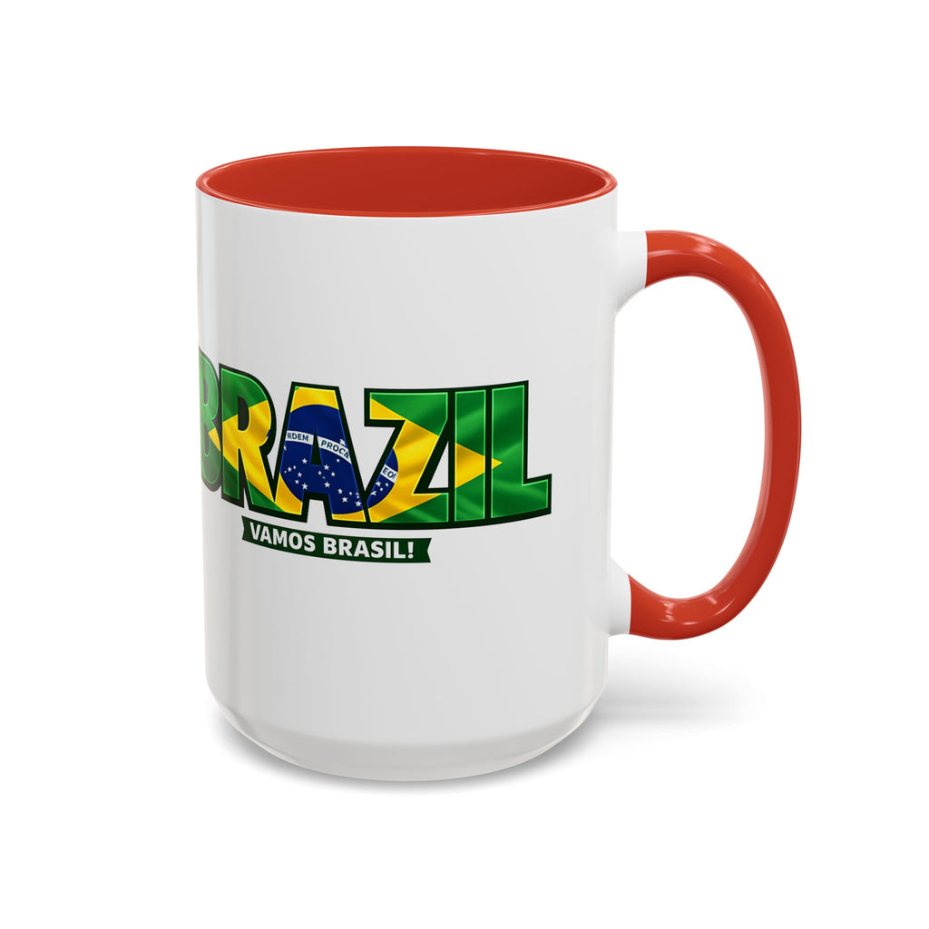 Brazil Vamos Brasil mug | Accent coffee mug, Brazil flag text design, Soccer World Cup 2026, Gifts for Dad