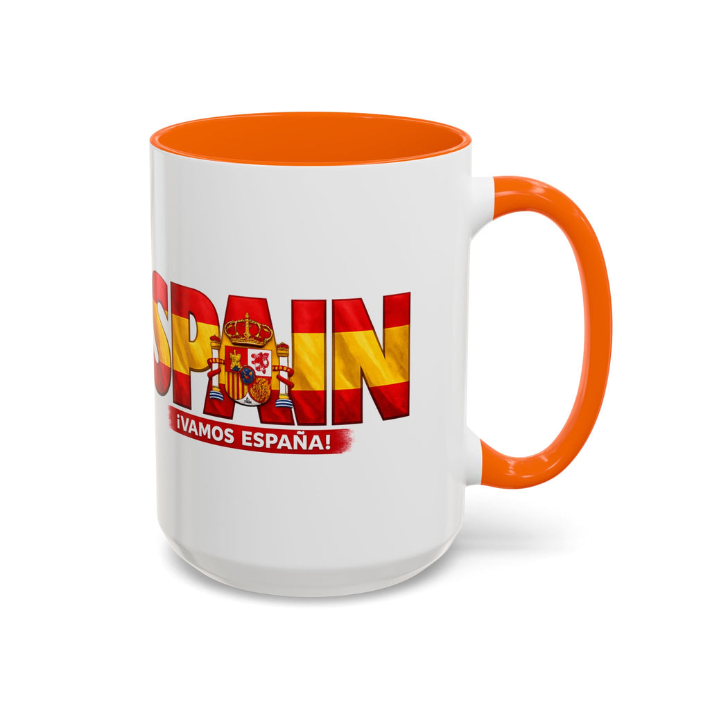 Spain Flag Word Mug | Accent Coffee Mug 11oz 15oz, Soccer World Cup 2026, Gift for Dad