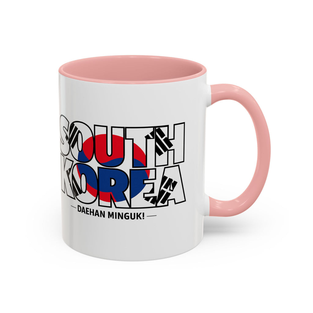 South Korea flag text Accent Coffee Mug | Korean travel souvenir, Soccer World Cup 2026, Gifts for Dad