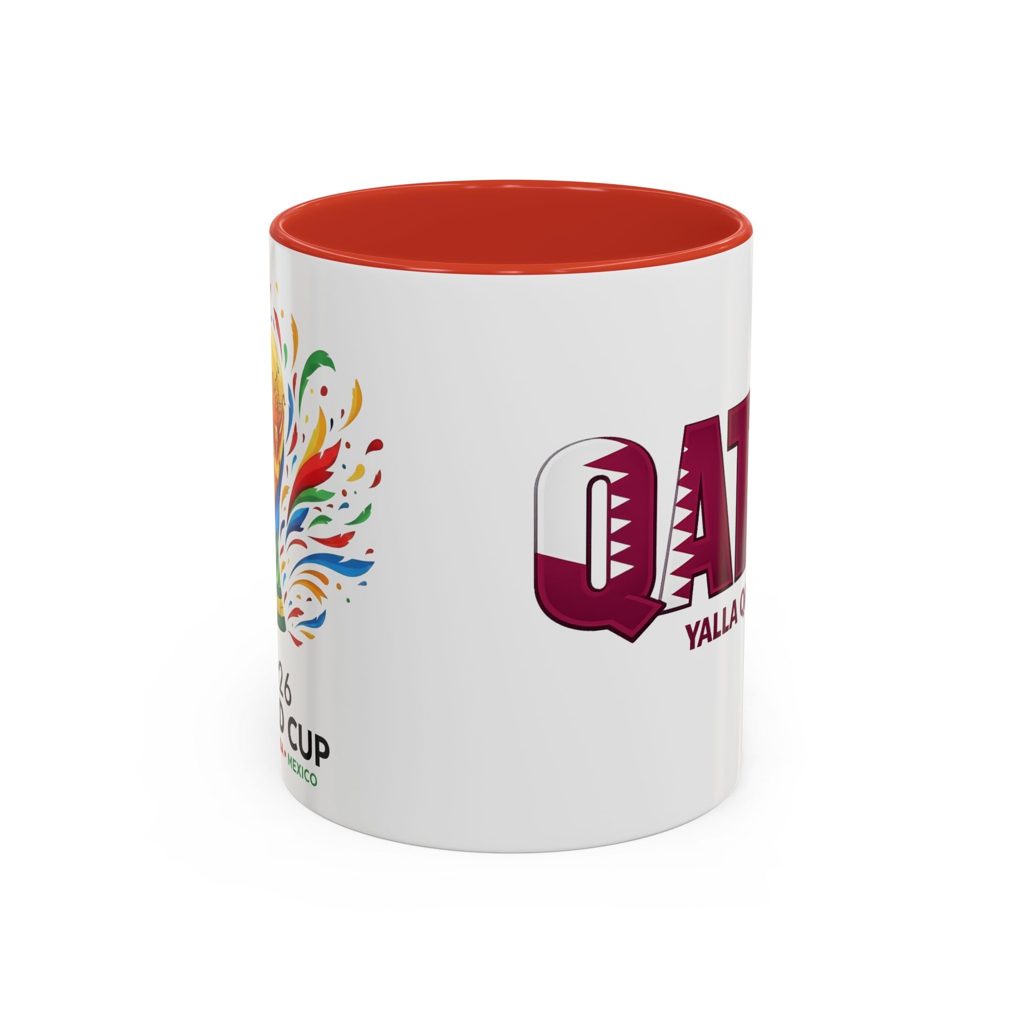 QATAR Yalla Qatar! Accent Coffee Mug | 11oz 15oz, Soccer World Cup 2026, Gifts for Dad