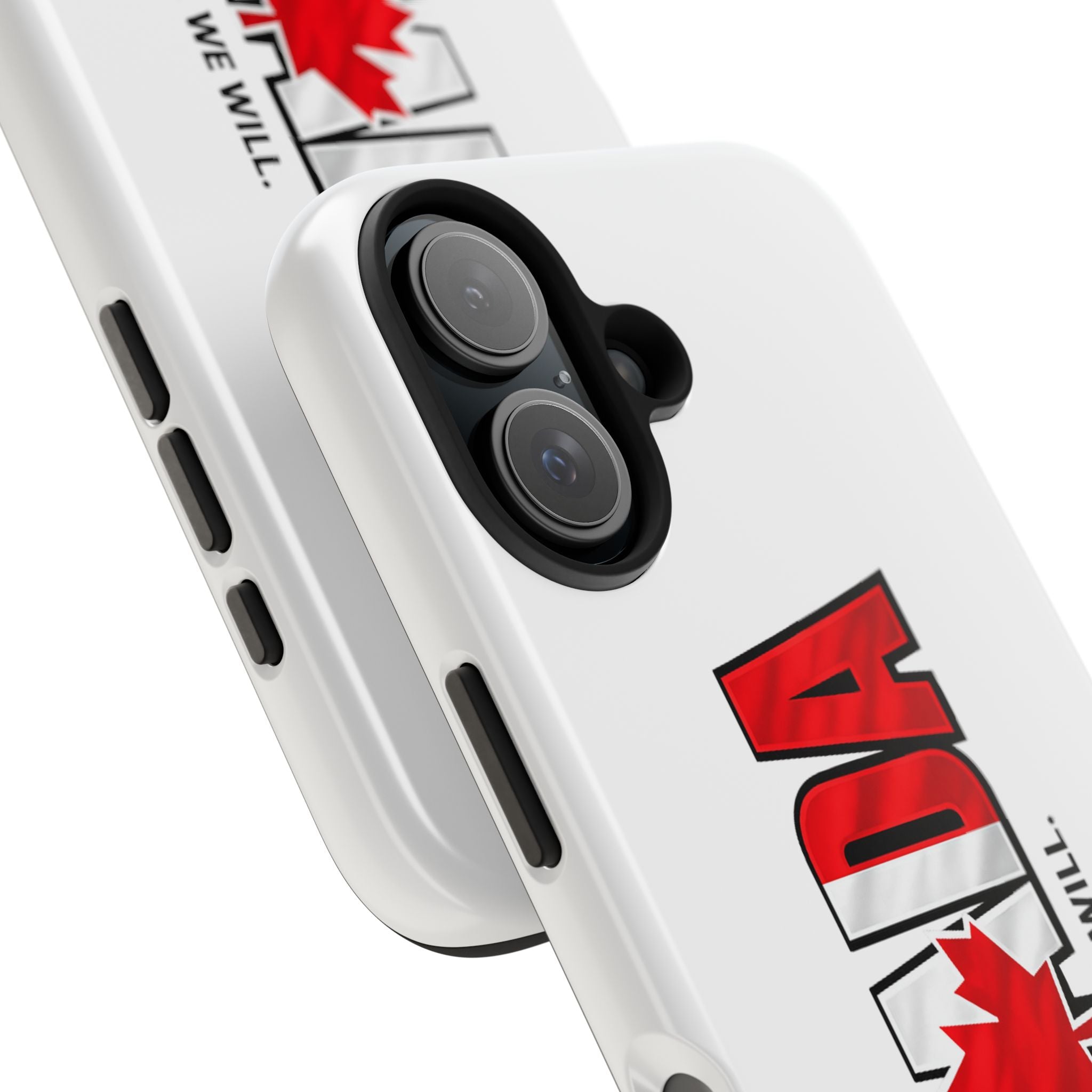 Canada Maple Leaf Phone Case | Canada text with red leaf, we can we will, Protective, Glossy, World Cup 2026