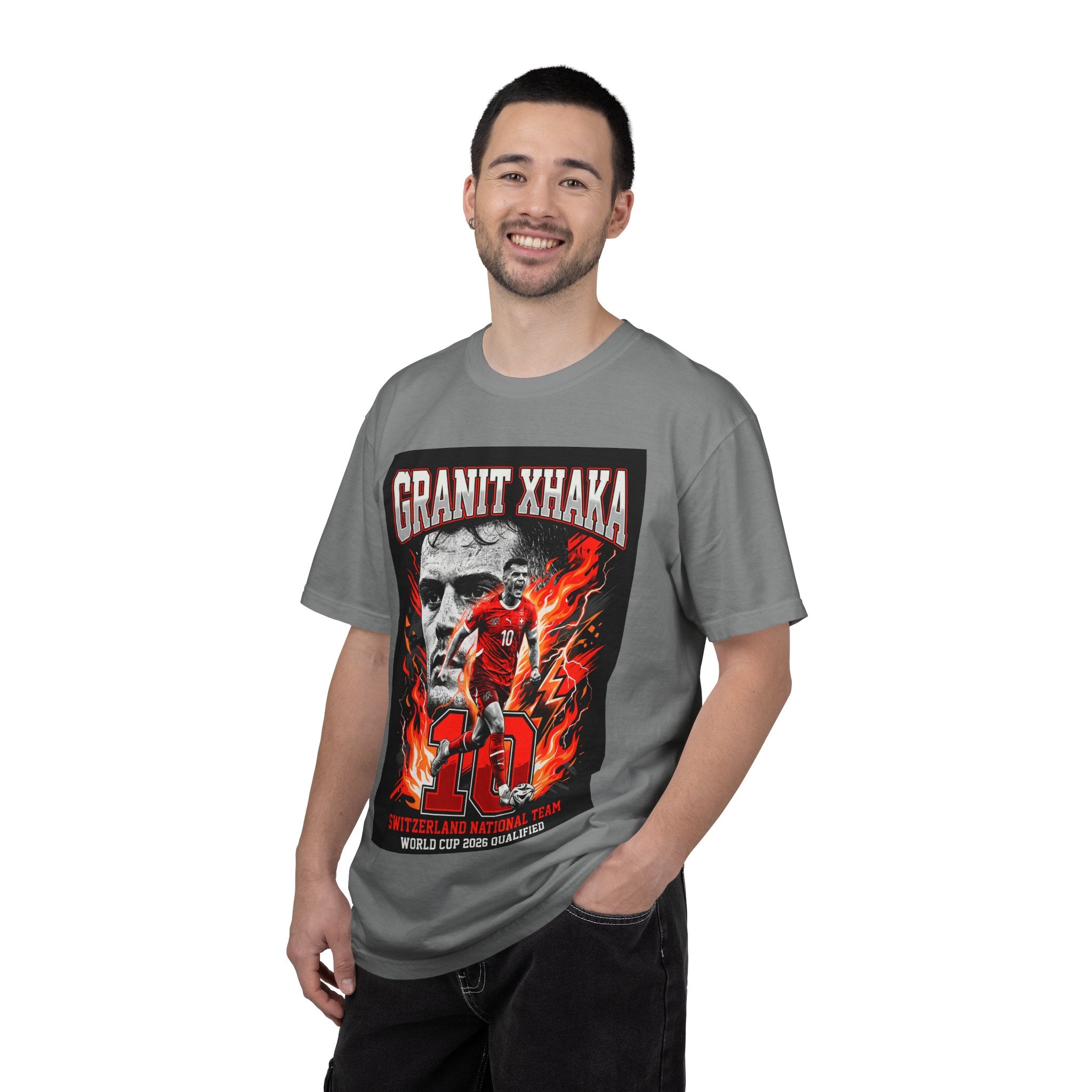 Soccer Star Graphic T-shirt | World Cup 2026 Back Print,Switzerland Flag, Gift for him, Collectible