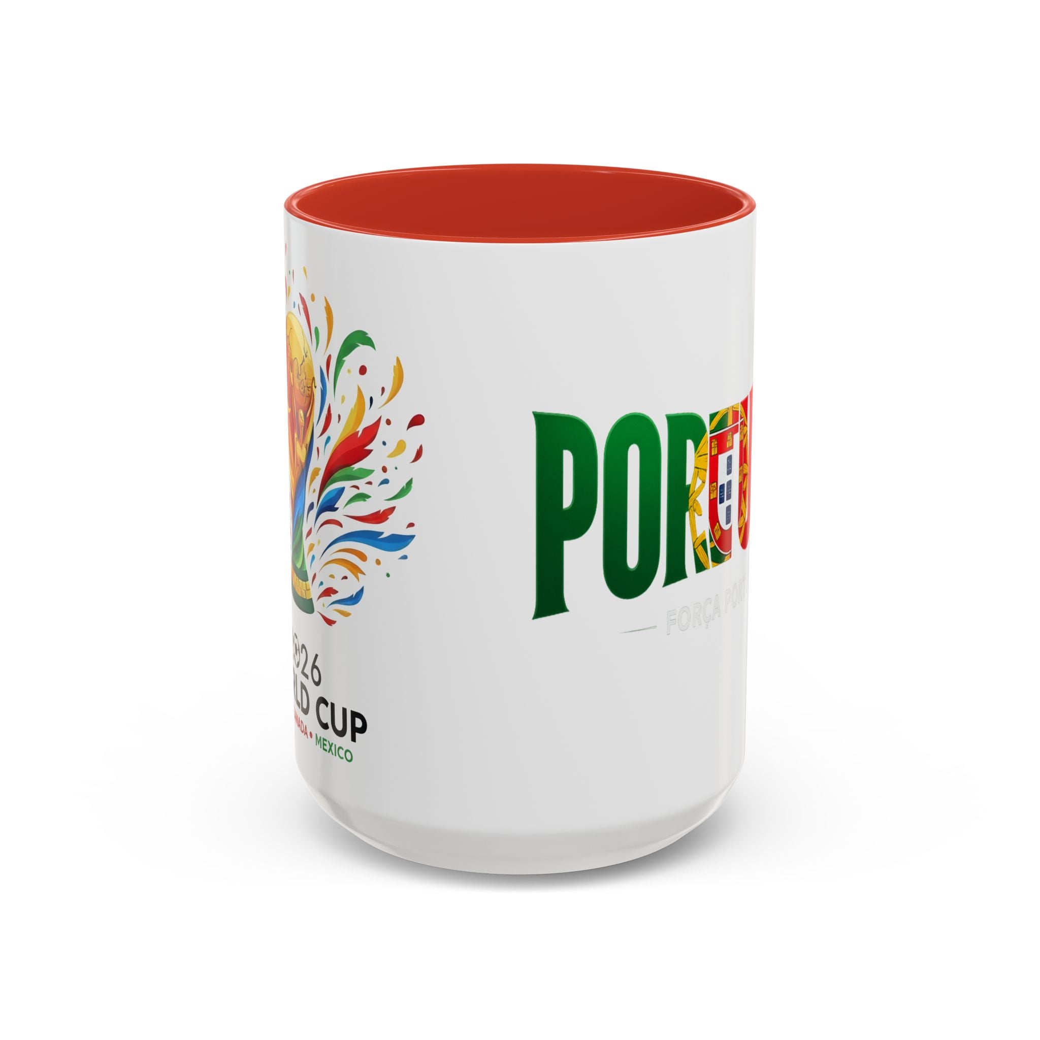 Portugal flag lettering Accent Coffee Mug | Portugal souvenir mug, Soccer World Cup 2026, Gift for Dad
