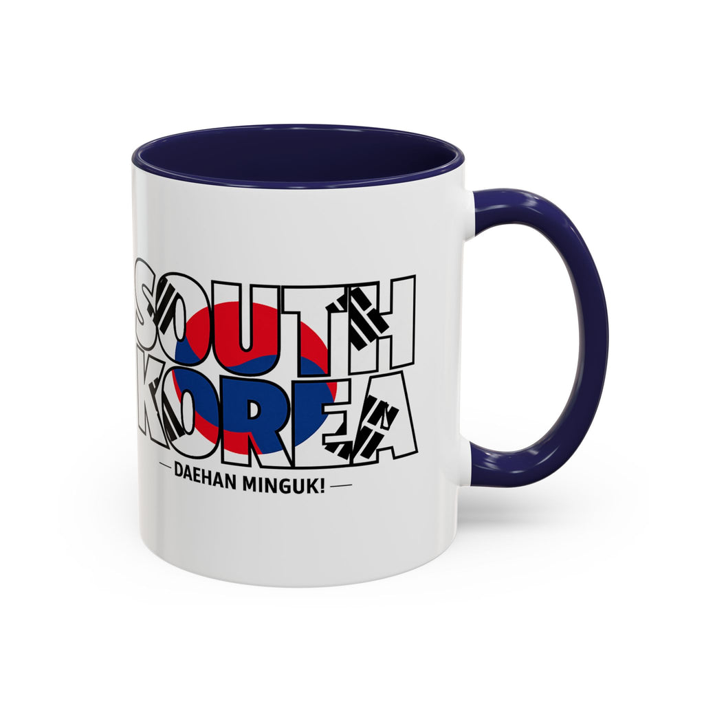 South Korea flag text Accent Coffee Mug | Korean travel souvenir, Soccer World Cup 2026, Gifts for Dad