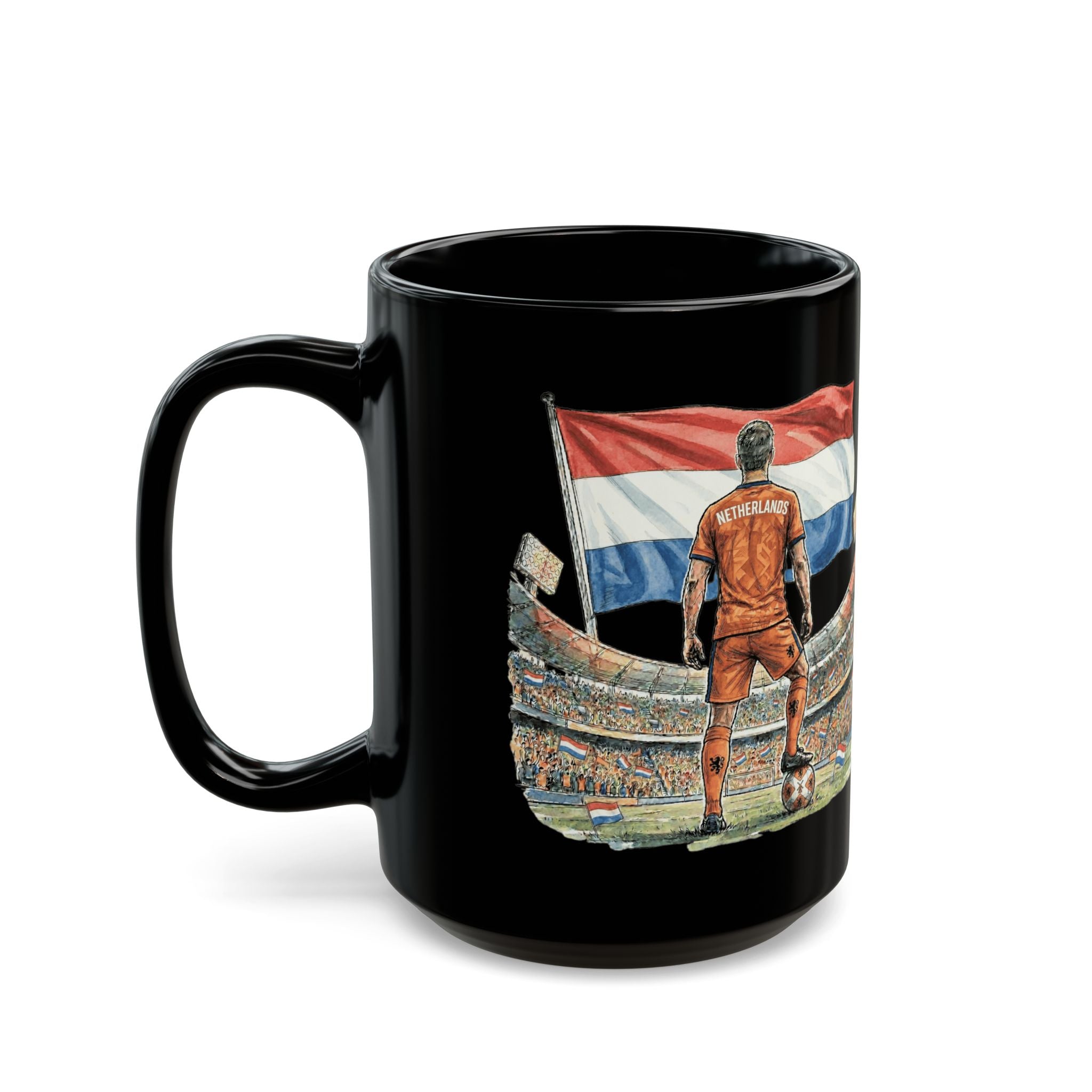 Netherlands World Cup 2026 Mug | Black Ceramic Coffee Cup, Gift For Dad