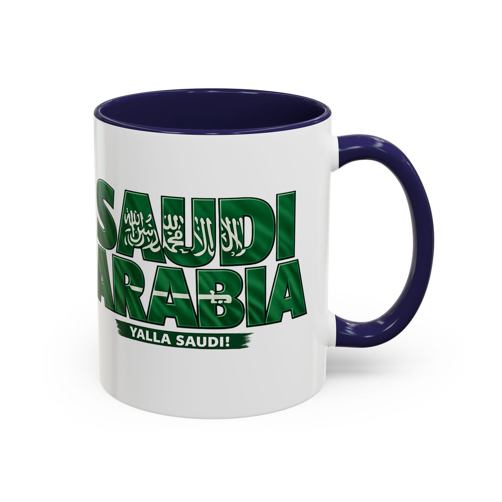 Saudi Arabia Typography Mug | Accent Coffee Mug, Green National Design, Soccer World Cup 2026, Gifts for Dad