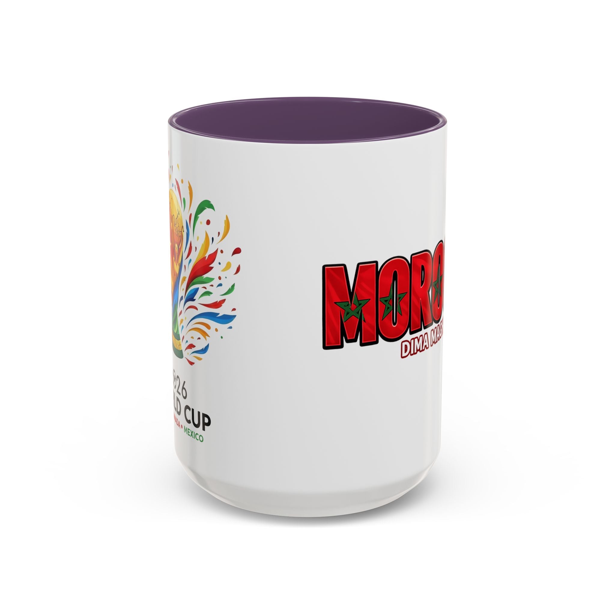 Morocco Flag Text Coffee Mug | Accent Coffee Mug (11, 15oz), World Cup 2026, Gifts for Dad