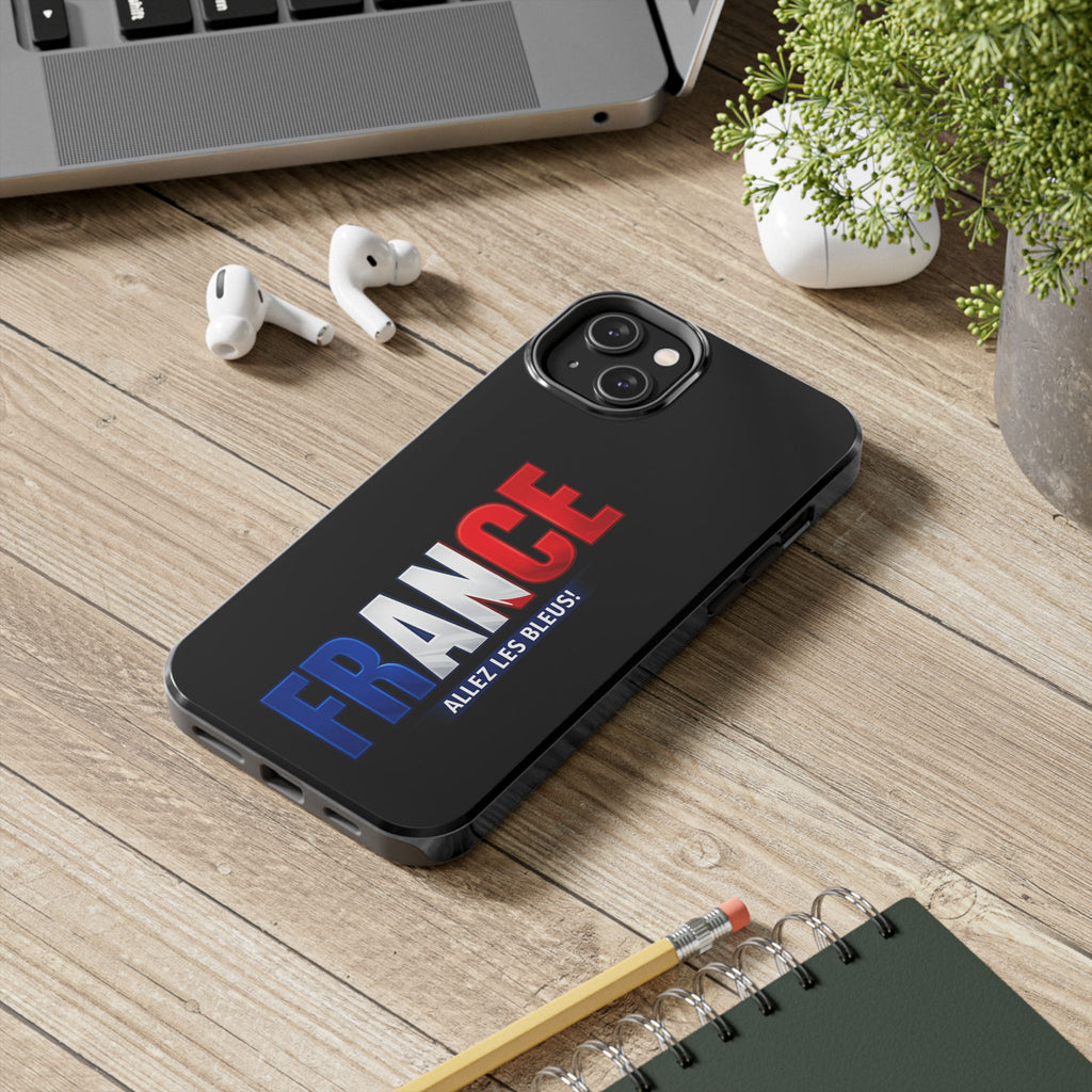 France tricolor vertical text Phone Case | Allez Les Bleus!, Cuctom Protective, Glossy Tough Cases, World Cup 2026