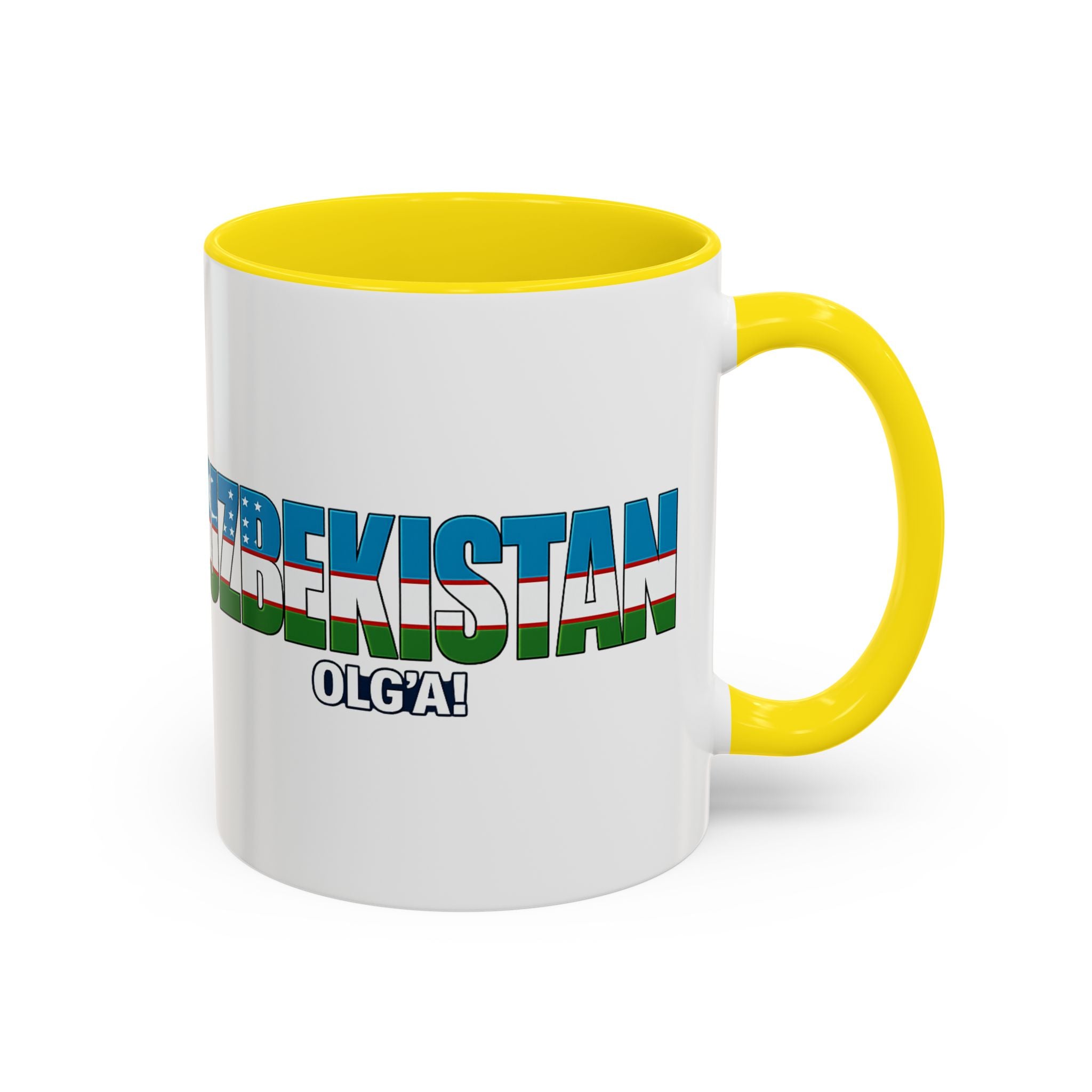 Uzbekistan Flag Typography Coffee Mug | Accent 11oz/15oz, Soccer World Cup 2026, Gift for Dad