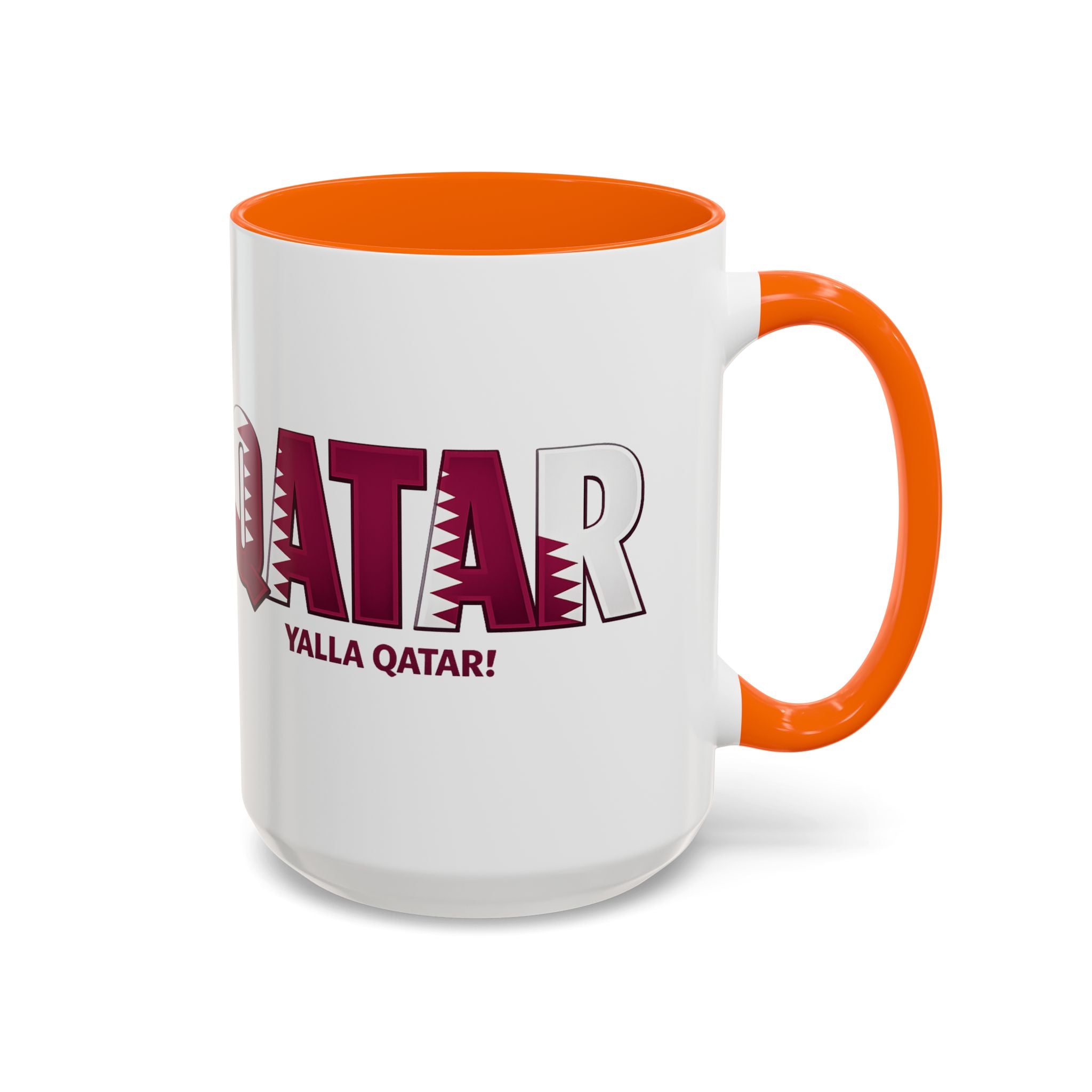 QATAR Yalla Qatar! Accent Coffee Mug | 11oz 15oz, Soccer World Cup 2026, Gifts for Dad