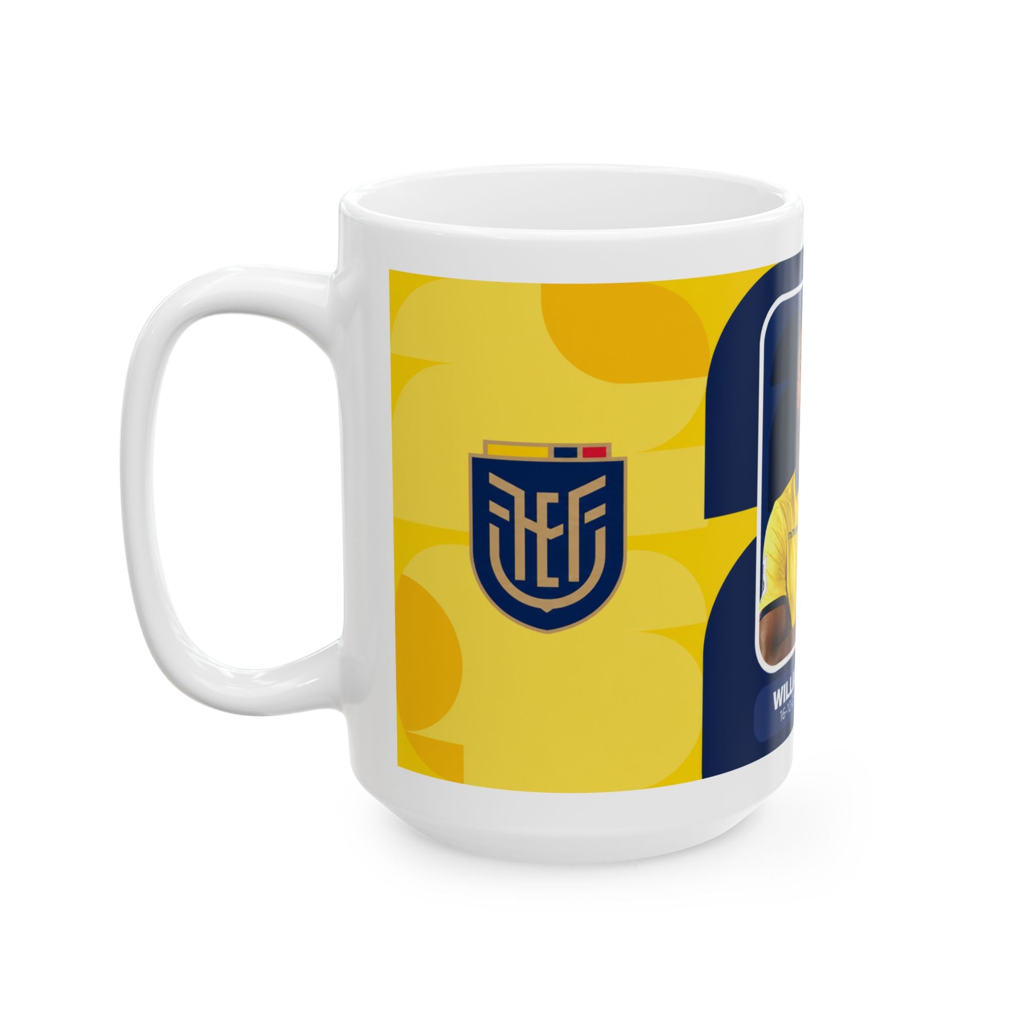 Ecuador William Pacho Soccer Player Mug — World Cup 2026 Mugs
